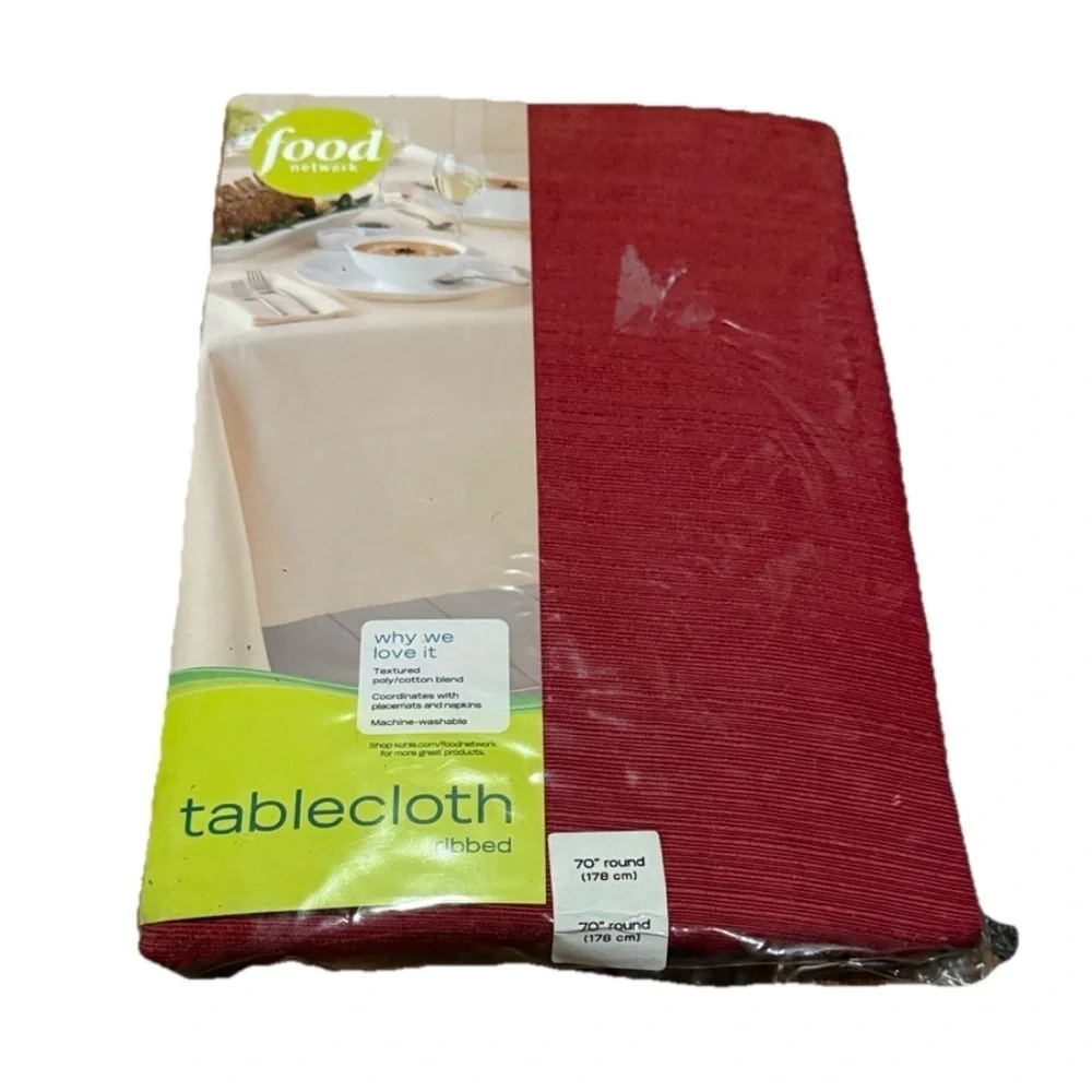 Food Network 70” round Tablecloth- ribbed texture